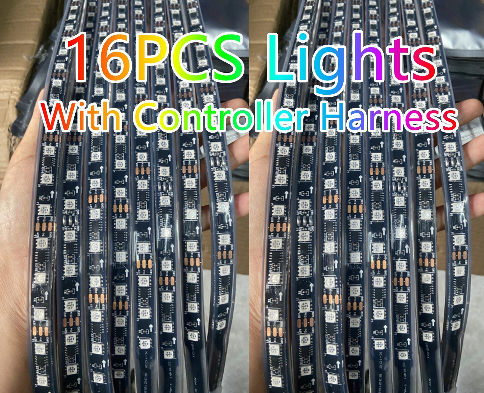 4FT 48" x16PCS APP+Remote CHASING Flow LED IP68 Polaris Slingshot Strips Lights
