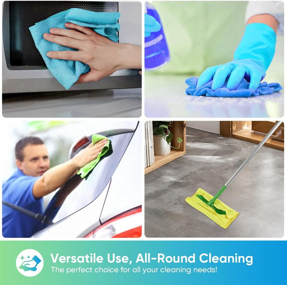 Microfiber Cleaning Cloths 100 Pack, Highly Absorbent Microfiber Towels, Lint &