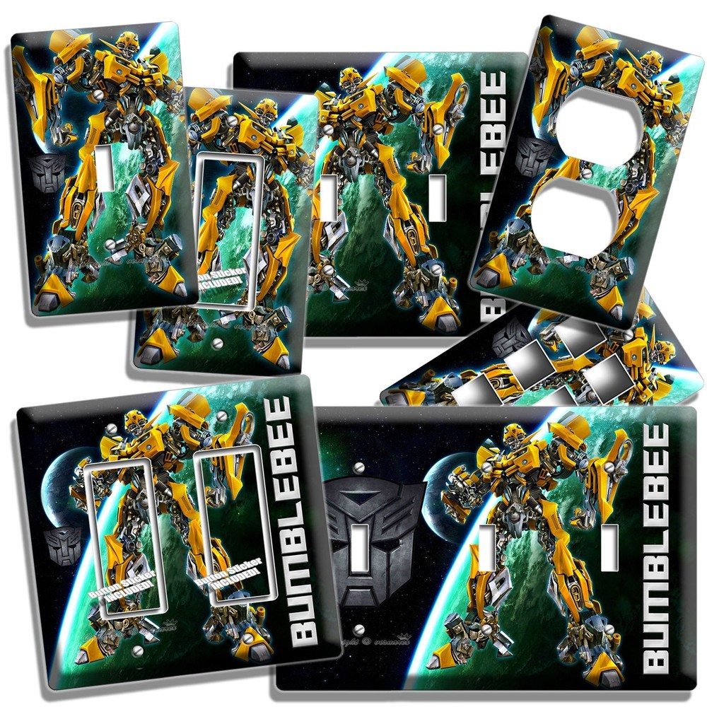 TRANSFORMERS AUTOBOT BUMBLE BEE LIGHT SWITCH OUTLET WALL PLATE COVER ROOM DECOR