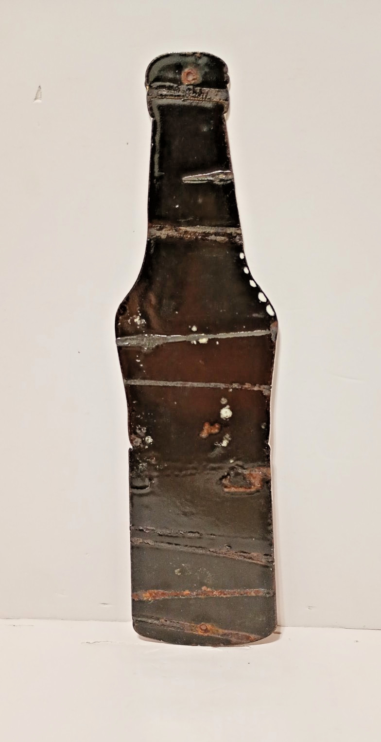 VINTAGE ORANGE CRUSH THERMOMETER SODA BOTTLE PORCELAIN ENAMEL SIGN 12" x 3-1/3"