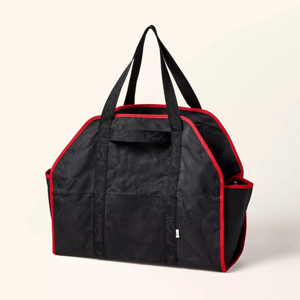 Waxed Canvas Log Carrier Black/Red - Woolrich