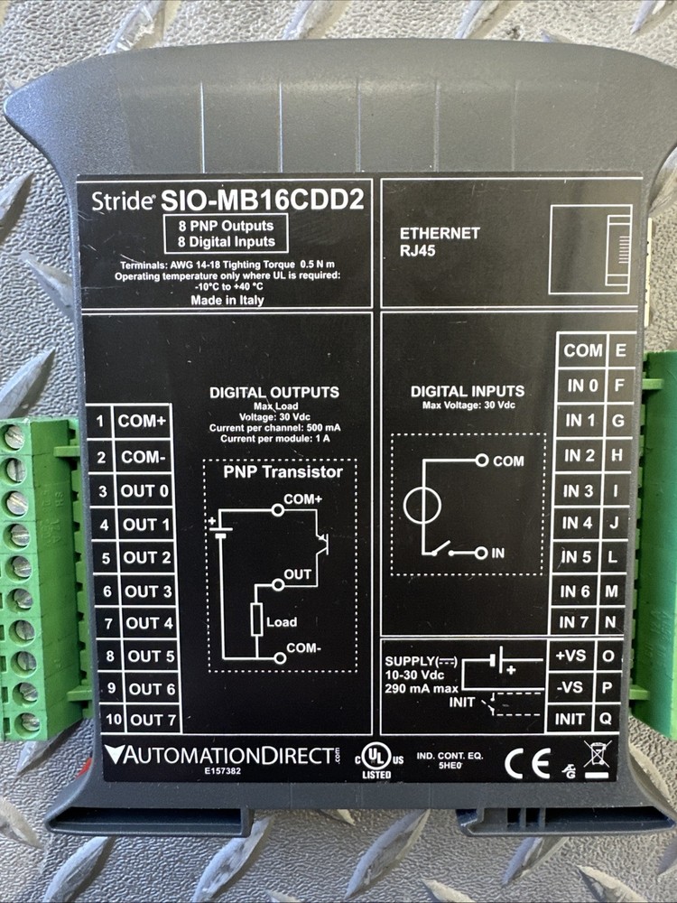 Automationdirect Stride So-mb16cdd2. 8 Digital Inputs, 8 PNP Outputs E-7