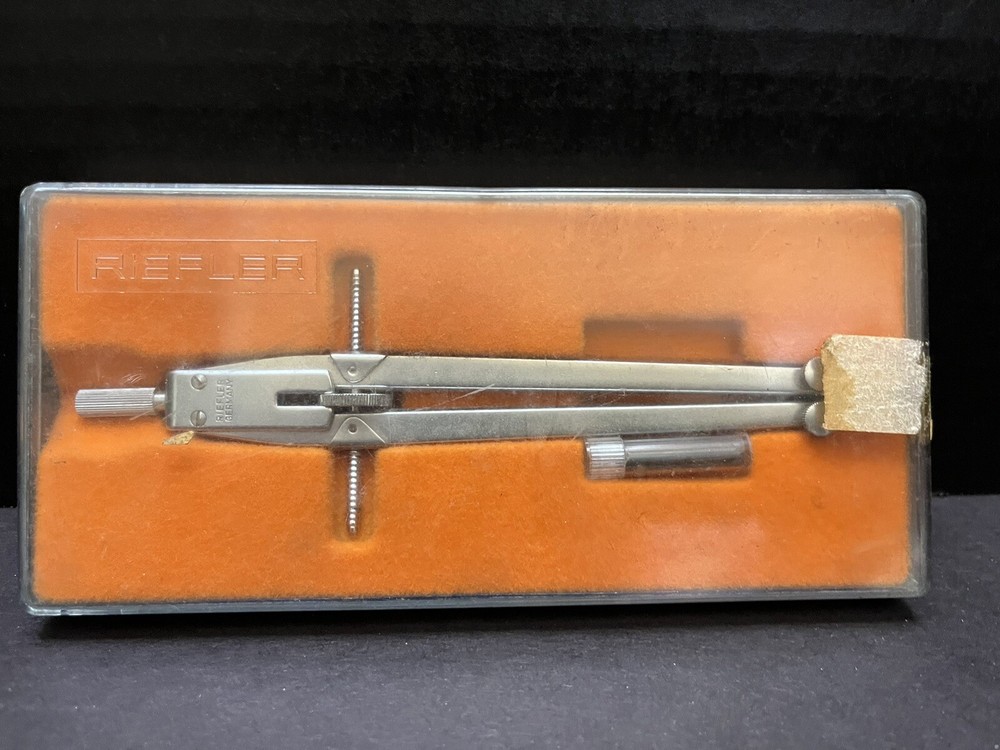 VTG RIEFLER Technical Drawing/Drafting Tool Compass/Divider German w/ Org Case