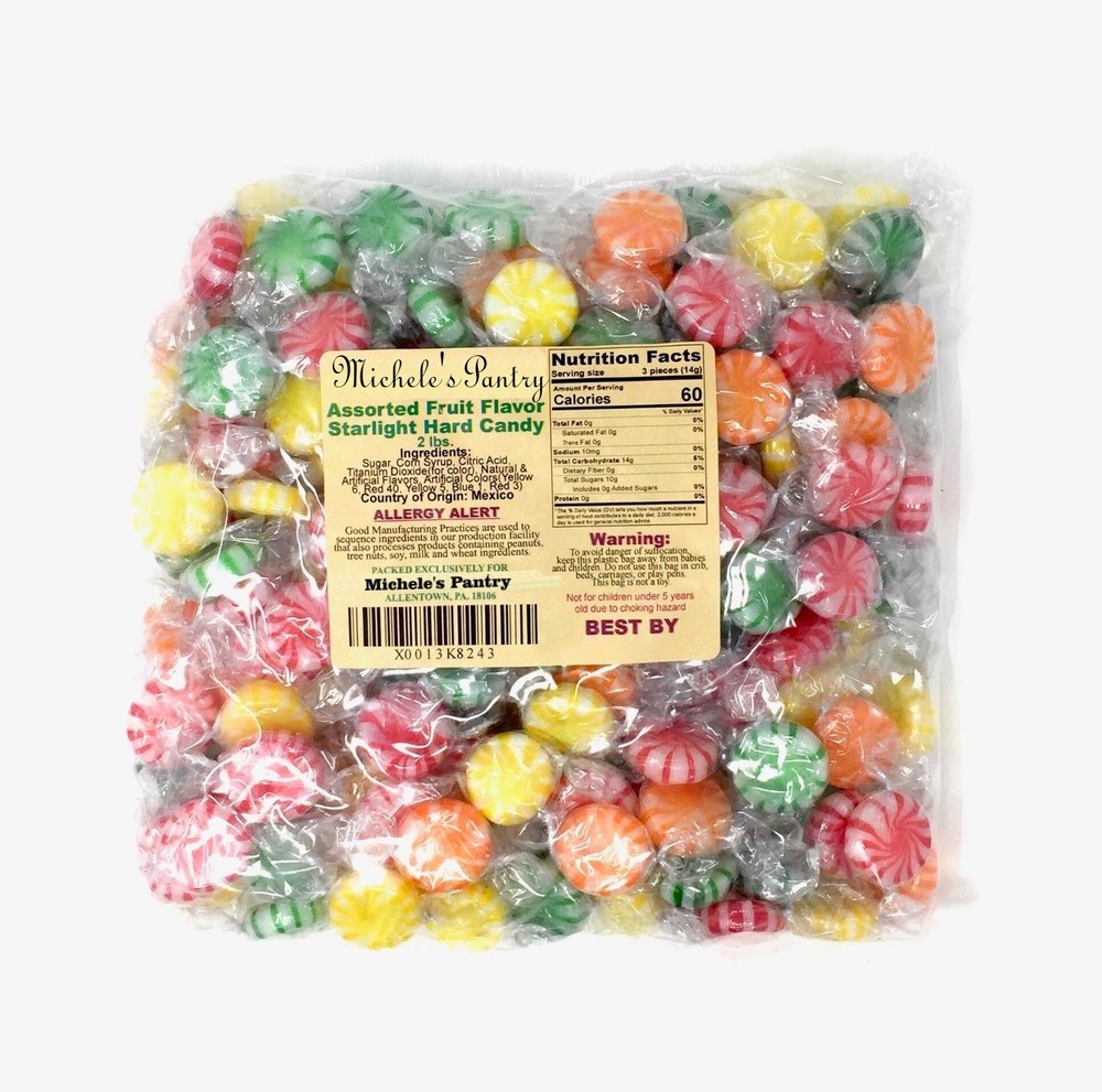 Fruit Starlight Assorted Flavors Hard Candy 2 LBS. Starlite