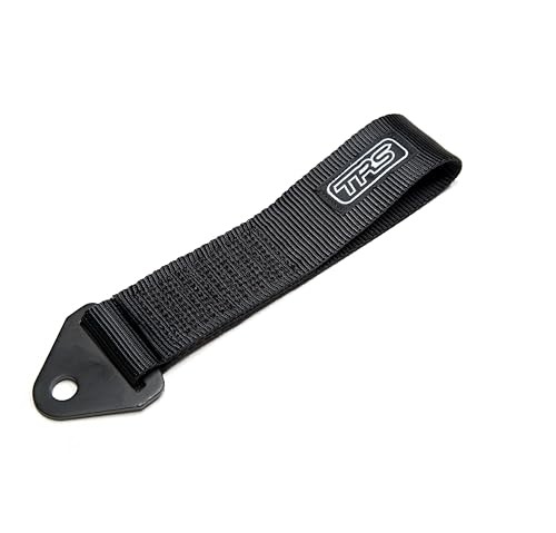 Fabric Tow Loop Strap Fixed Length for Front or Rear Bumper, High Black