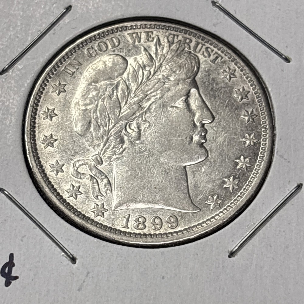 1899 P BARBER HALF DOLLAR REALLY NICE AU 90% Silver