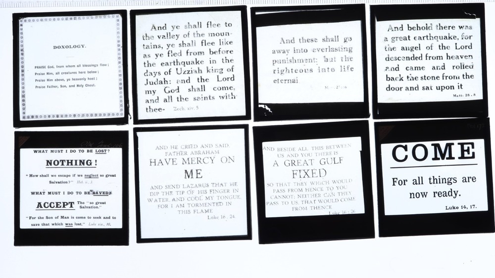 8 x Vintage Magic Lantern Slides. Religious Texts. #4