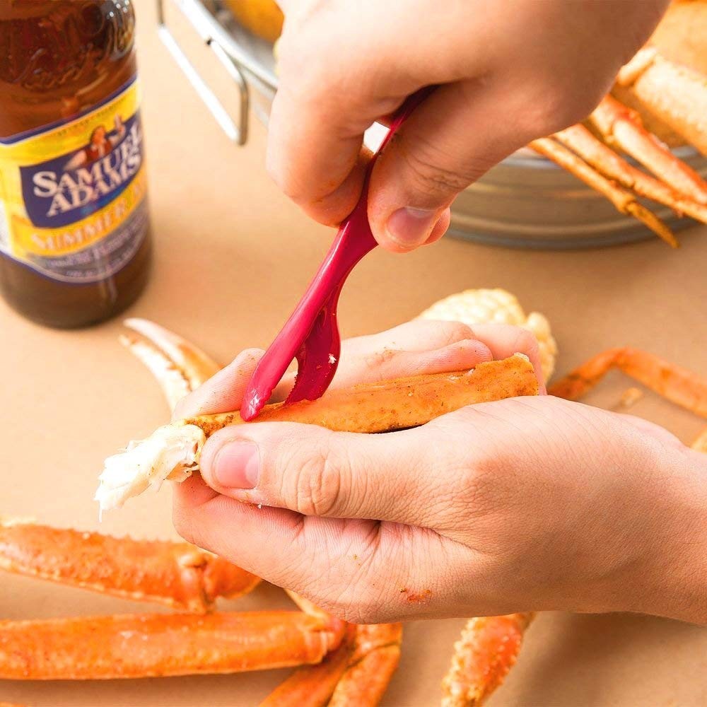 12 Pcs Crab Leg Crackers and Tools Set, Including 2 Crackers, 4 Red