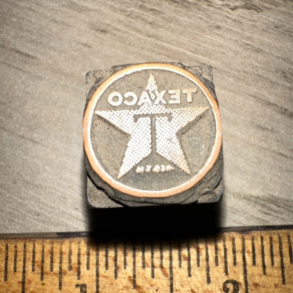 Printing Block “ Texaco “ Copper Face Rare