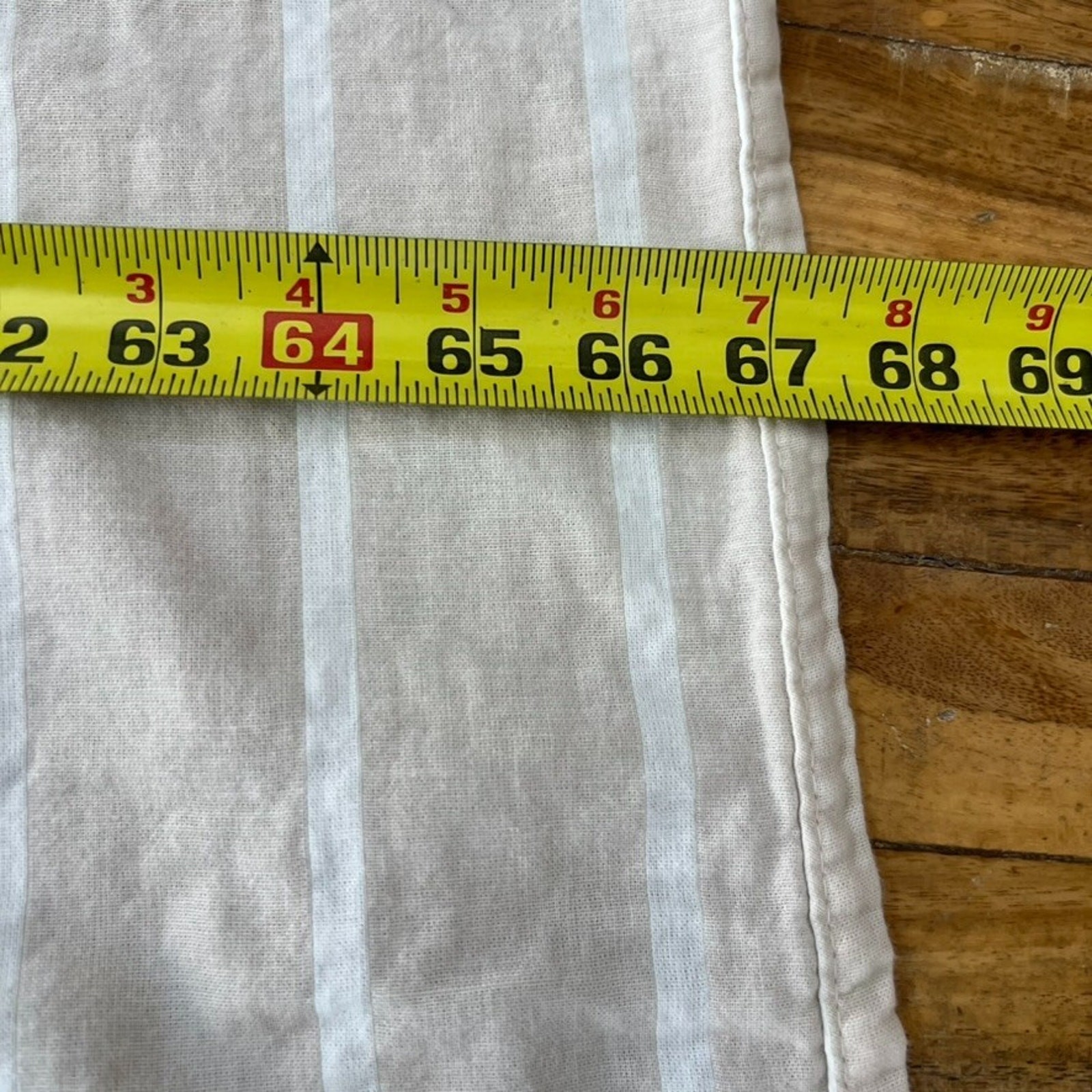 Threshold Shower Curtain Beige & White Striped 100% Cotton 67 x 68.5"