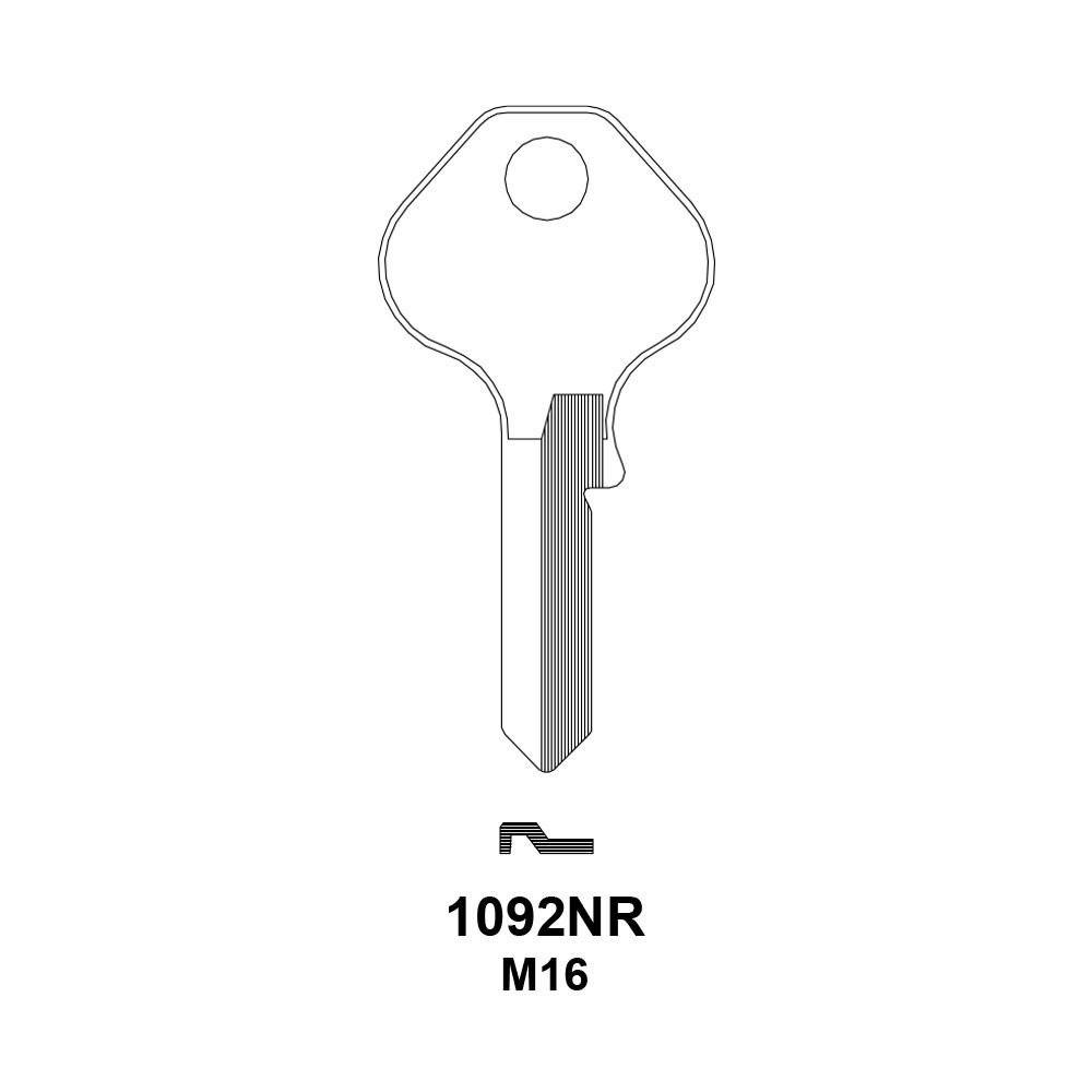 M16 / 1092NR Key Blank Nickel