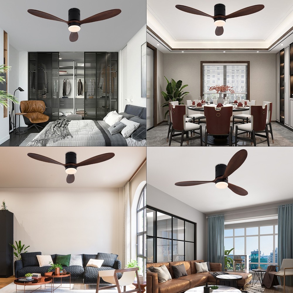 6-speed Adjustable Ceiling Fan With Dimmable Light, 52 Inch Smart Ceiling Fan
