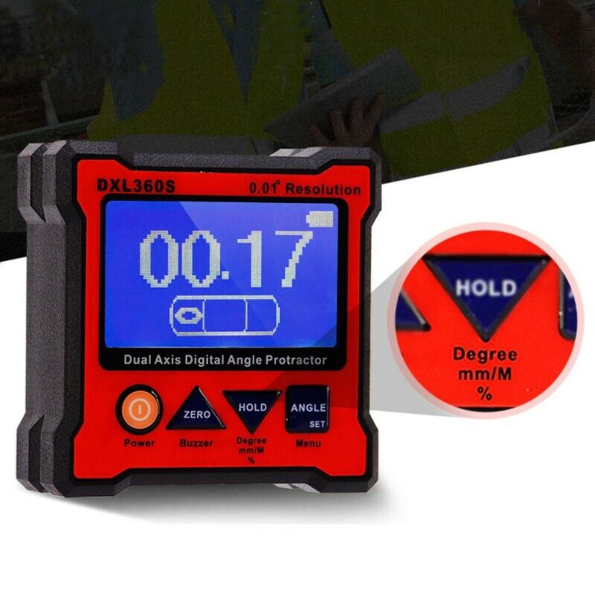 DXL360S Dual Axis Digital Angle Protractor Magnetic Finder 0.01°Resolution