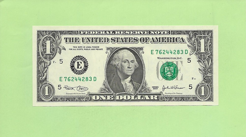 2003 ..UNCIRC $1  E 7624 4283 D  .... 2003  $1  E-D      NICE NOTE    FRN