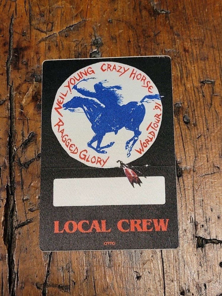 Neil Young Ragged Glory Tour 1991 Back Stage Pass Local Crew Original Unused