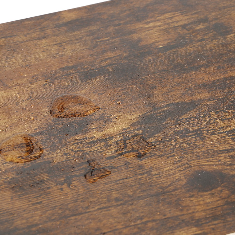 C Shaped End Table Living Room Side Table for Couch Slide Under Rustic Brown