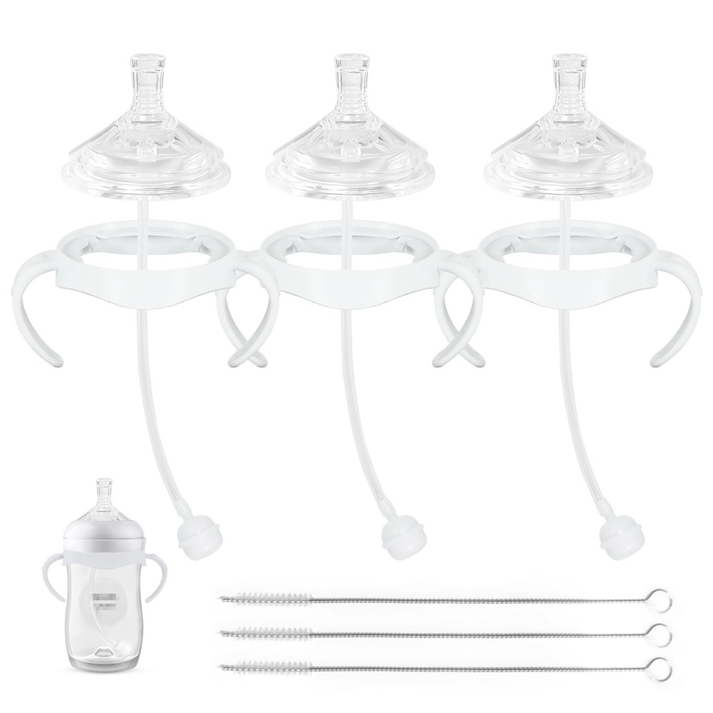 Straw Cup Soft Conversion Kit for 1 Count (Pack of 3), White-Straw Top