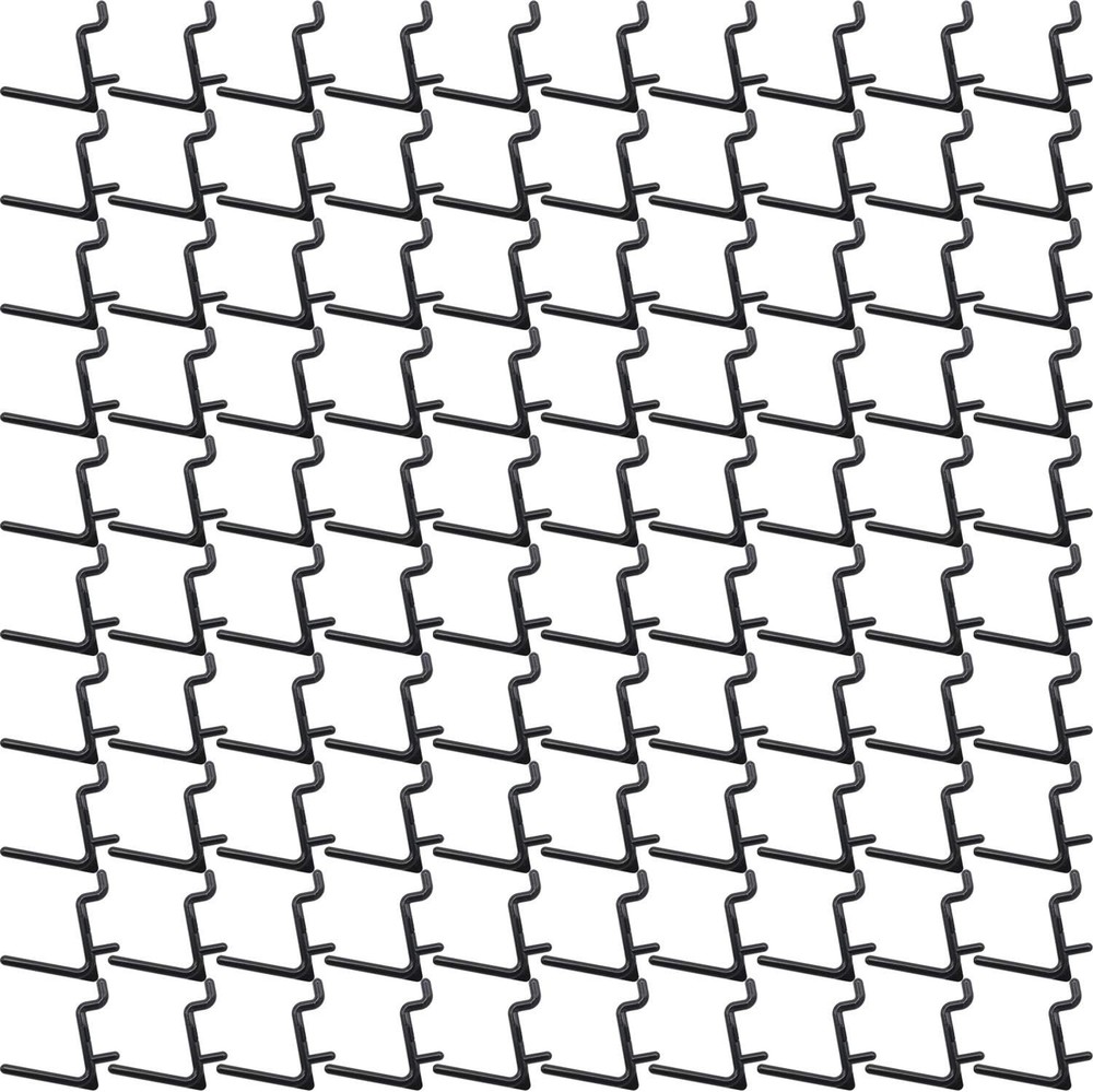 Adjustable 1.5 Inch Black Pegboard Hooks - 100 Pack for Tool Organization