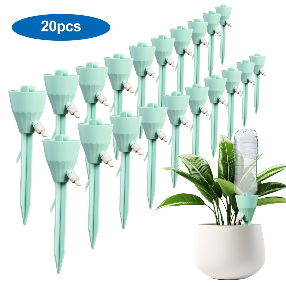 20x Plant Self Watering Spikes Automatic Irrigation Drip System Adjustable Valve