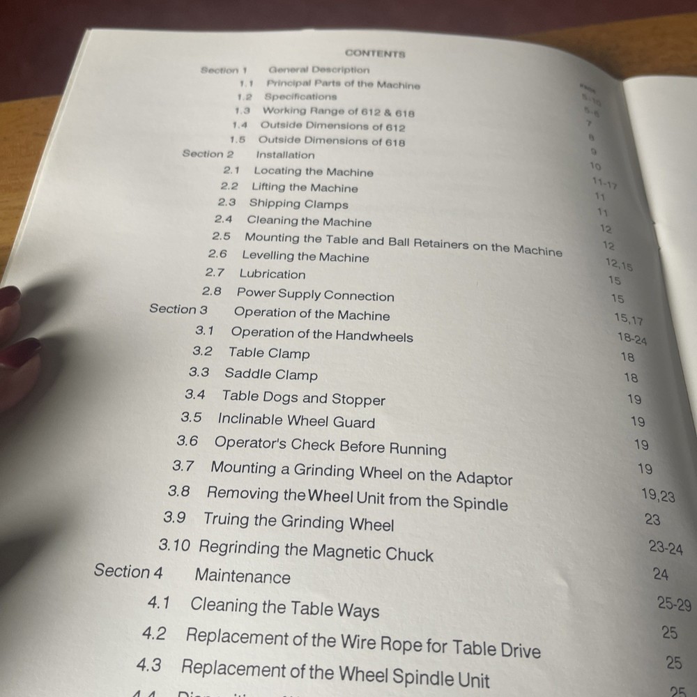 OKOMOTO Linear 612 & 618 Precision Surface Grinder Operation Manual