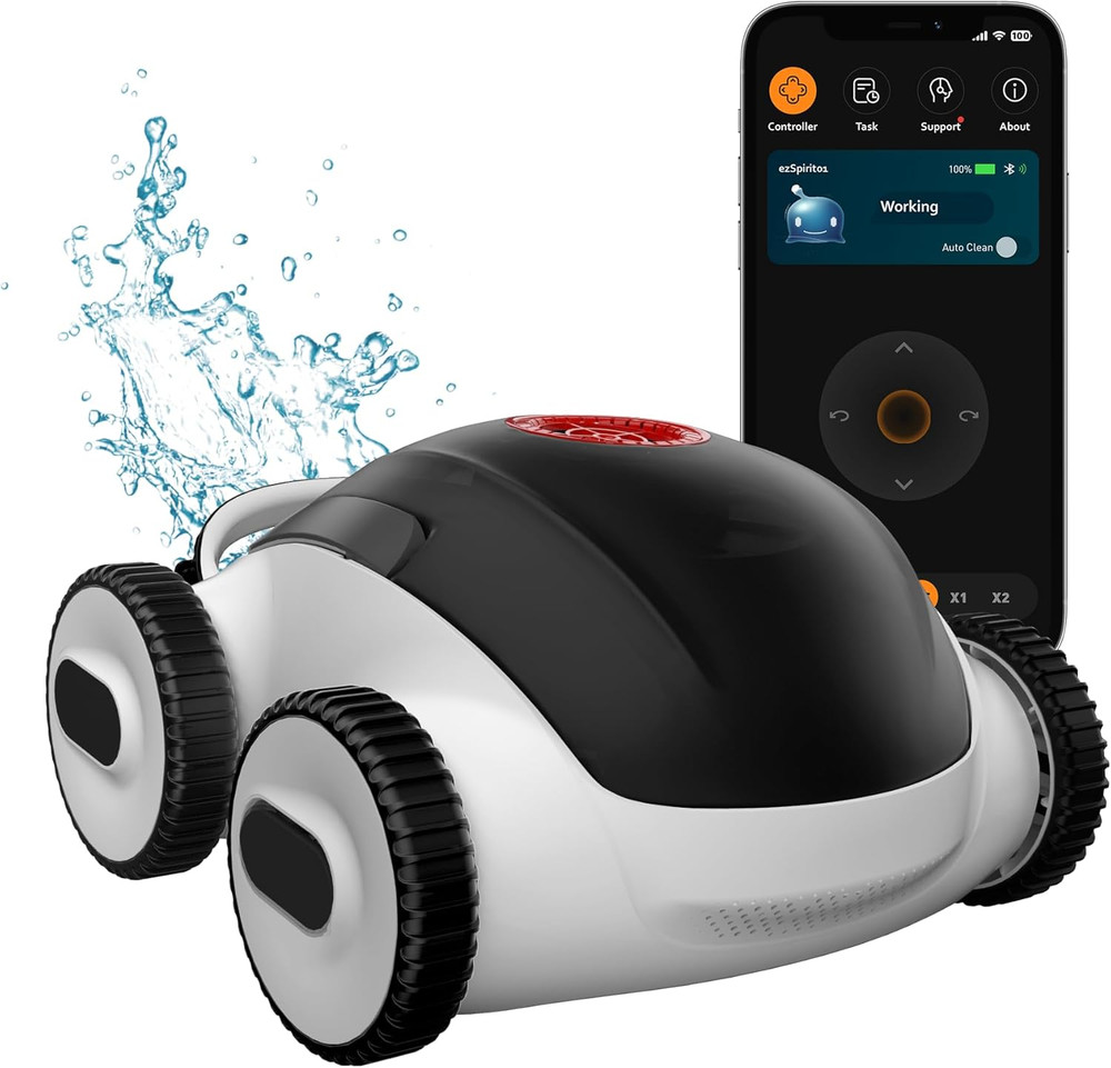 (2025 Upgrade) Cordless Robotic Pool Cleaner, Automatic Pool Robot Vacuum with A