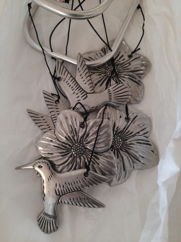 garden gate designs bird and flower windchime