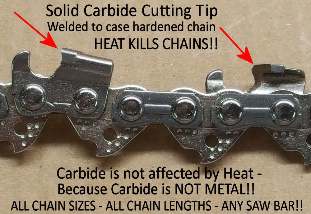 SOLID CARBIDE Chainsaw Chain fits Echo® 10" 12" PPF-210 PPF-225 PPF-280 PPF-2620