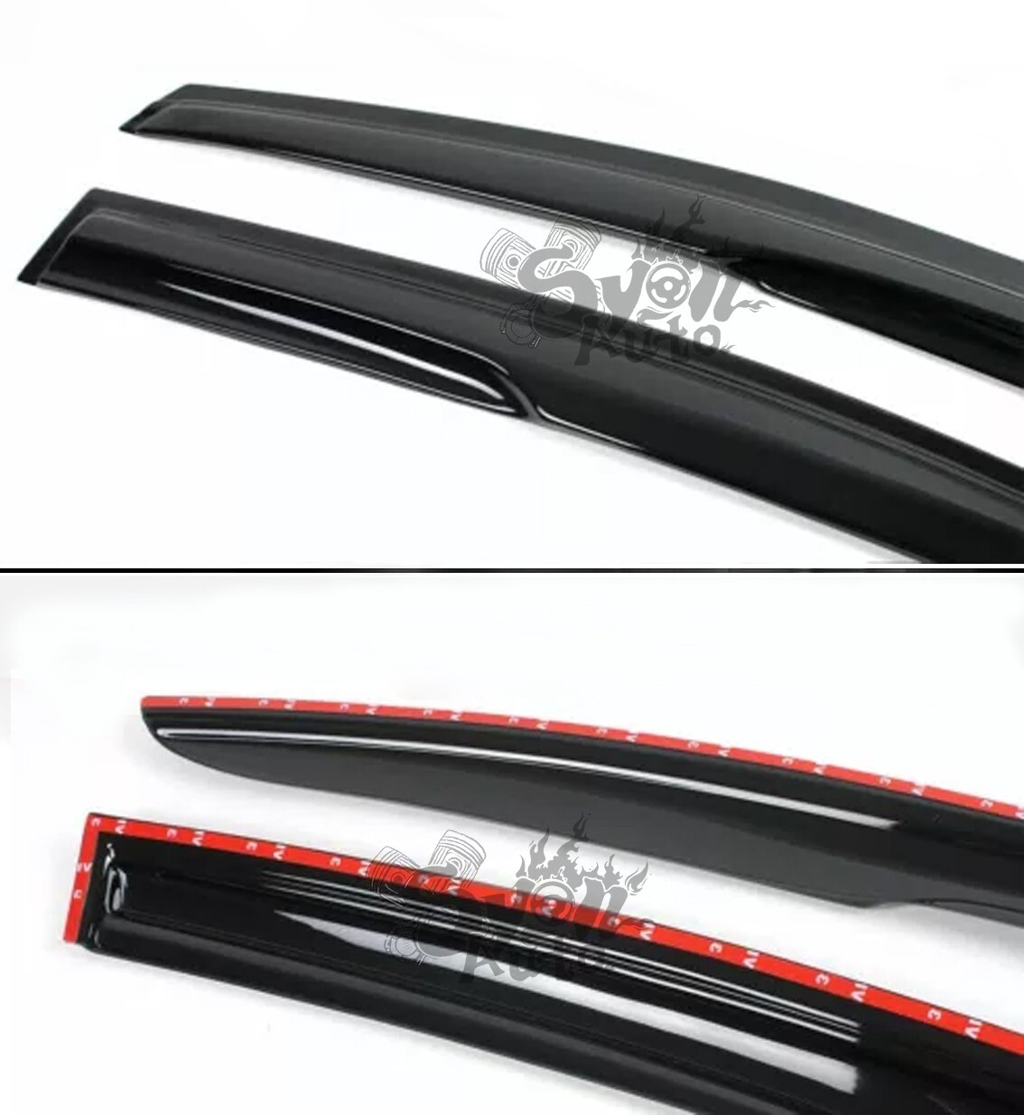 FITS 12-18 FORD FOCUS SEDAN & HATCH 3D WAVY MUGEN STYLE WINDOW VISOR RAIN GUARD