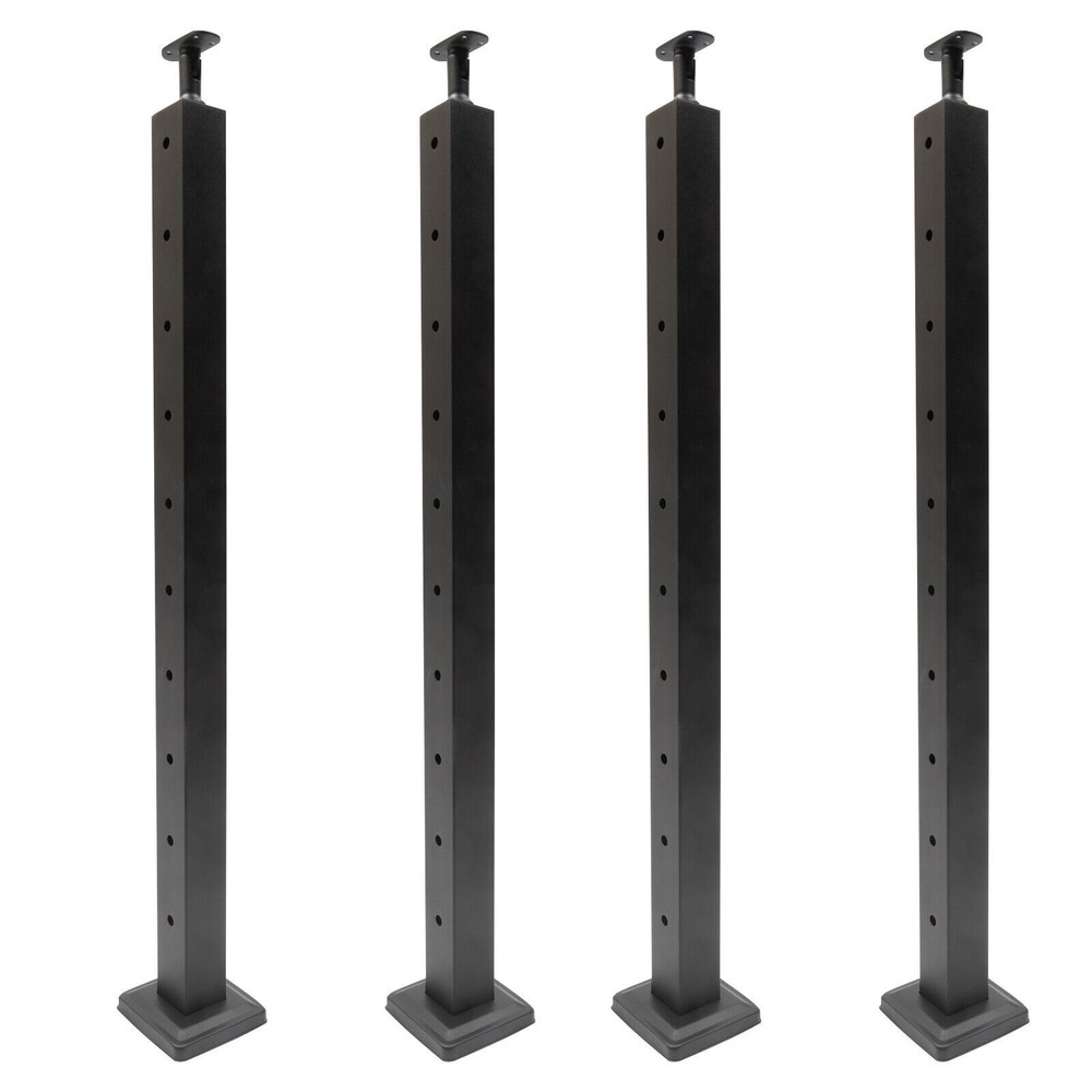 4PCS Cable Railing Posts Deck Fence Posts Stainless Pre-drilled Holes 36"x2"x2"