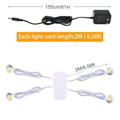 Mini Spotlight,Dimmable LED Spotlight, Jewelry Showcase Display Lights,Silver