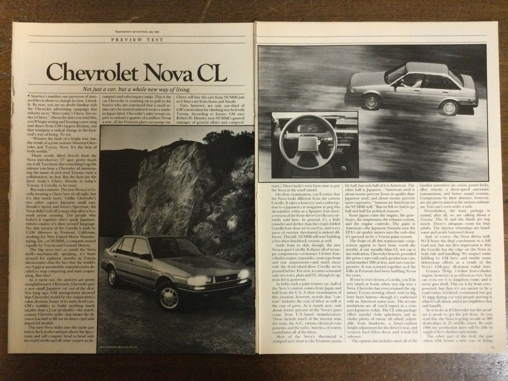 Misc 6220 Article Preview Test 1986 Chevrolet Nova CL 5 page