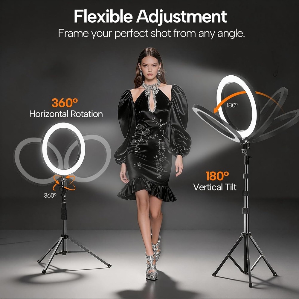 10 Inch Ring Light with Extendable Tripod Bluetooth Remote Makeup Live Streaming