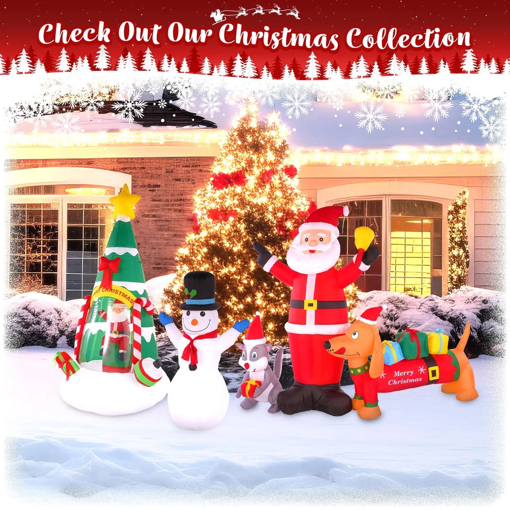 G128 4 ft Snowman Christmas Inflatable Decor with LED Lights