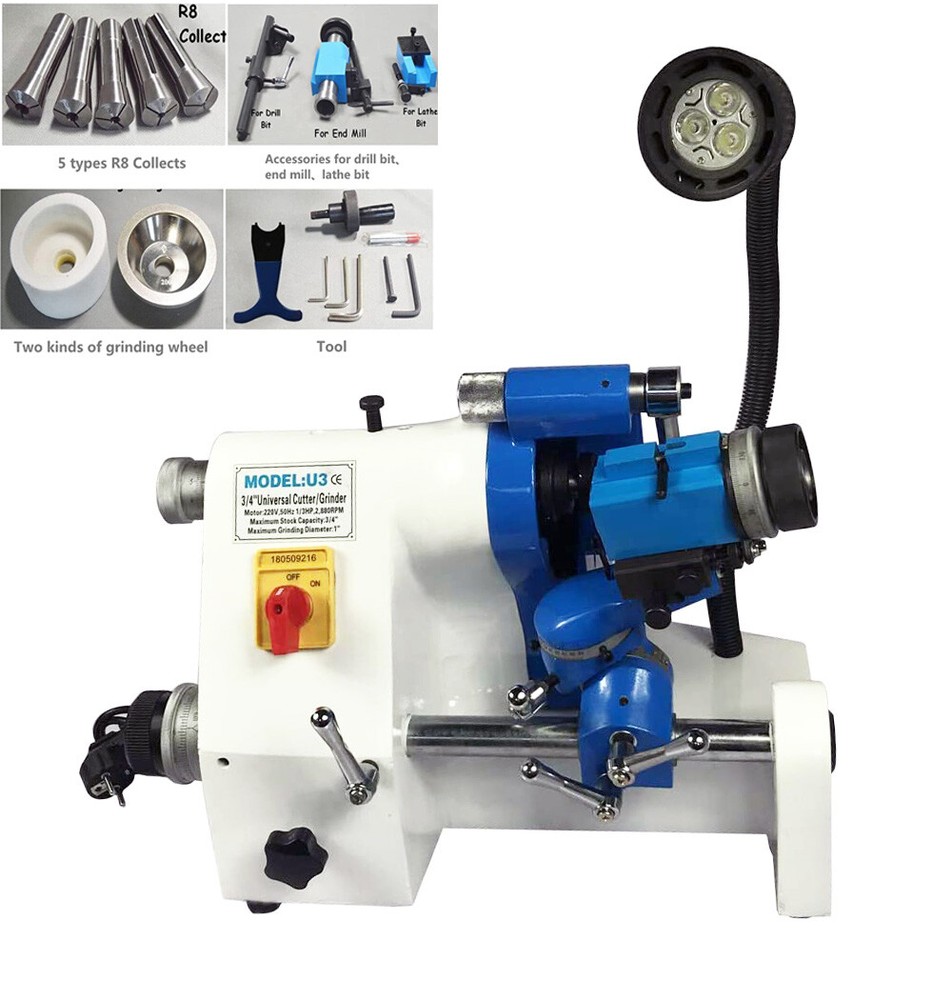 110V R8 Collect Multi-functional Cutter Grinder Sharpener for Drill Bit End Mill