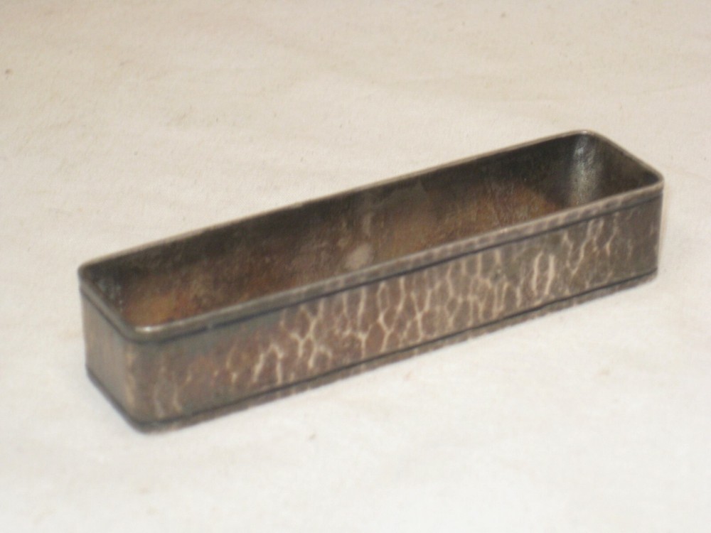 antique hammered Sterling Silver rectangular napkin ring Colonial LFS *monogram