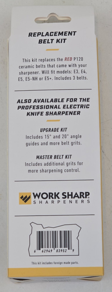 Work Sharp Replacement Belt Kit CPAC006 NIB Contains 3 Red Belts