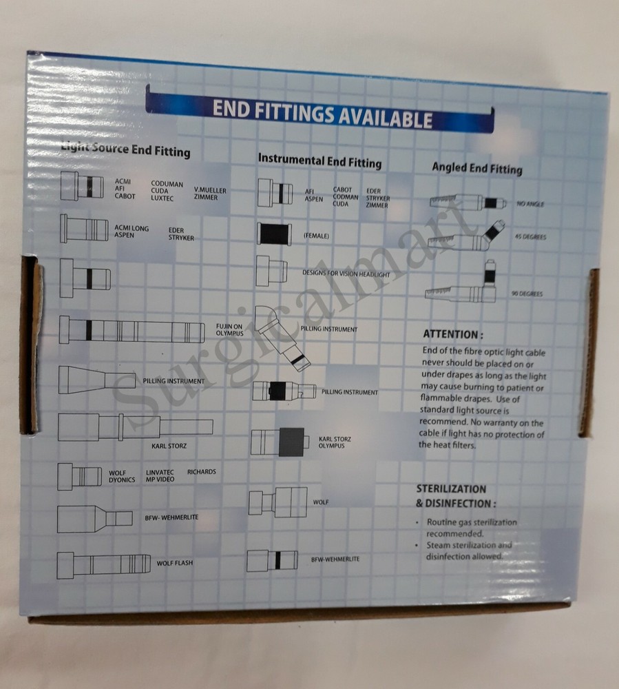 Storz Compatible Fiber Optic Light Source Cable 3.5mm Dia Endoscopy Laparoscopy