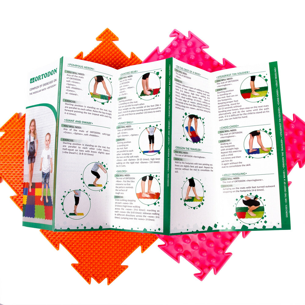 Orthopedic Sensory Floor Mats Set of 8 Pads by ORTODON Foot Massage Kids