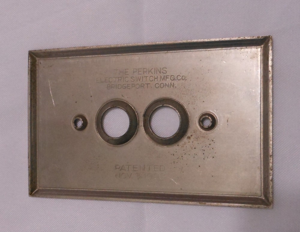 Vintage Perkins Push Button Light Switch Single Chrome 4.5" H x 2.75" W