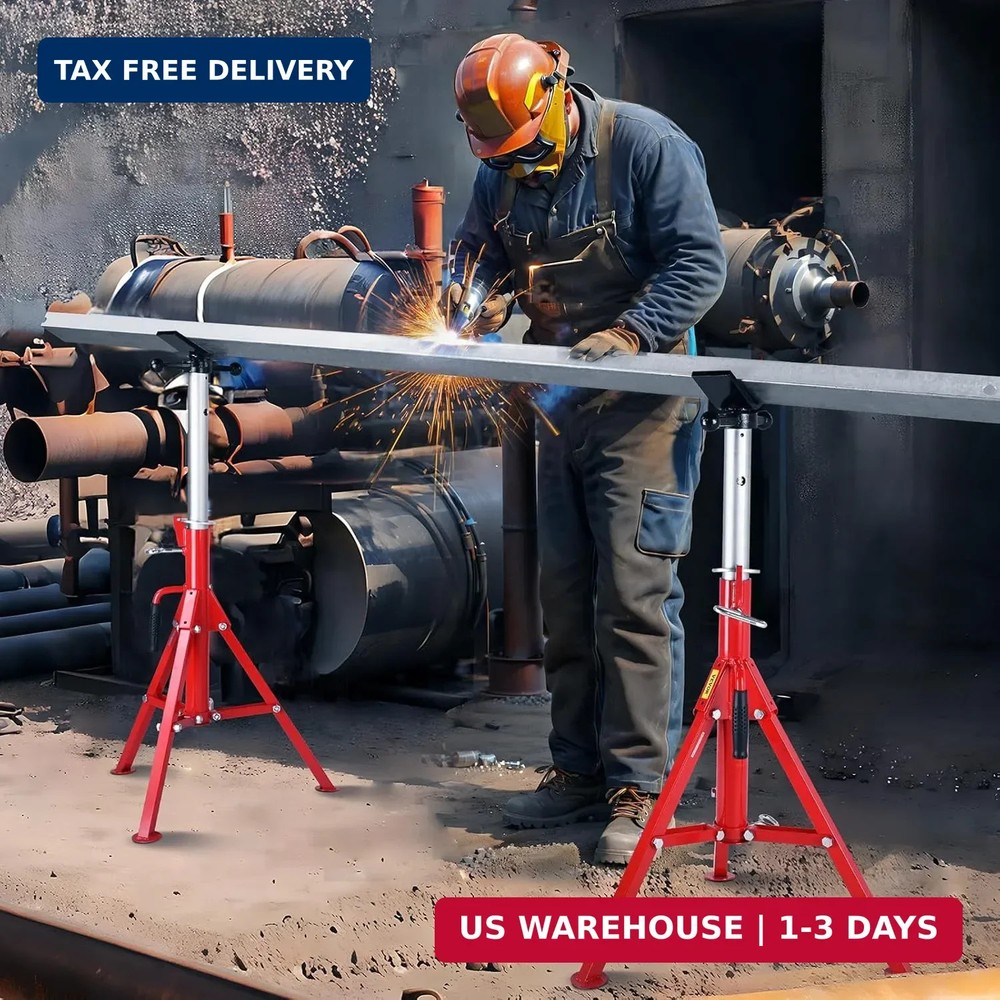 Pipe Jack Stand Robust Steel Heavy-Duty Construction | Adjustable Height Range |