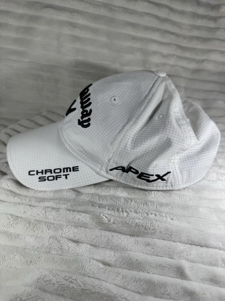 Callaway Golf Tour Authentic Adjustable Hat White Epic Odyssey Chrome Soft EUC