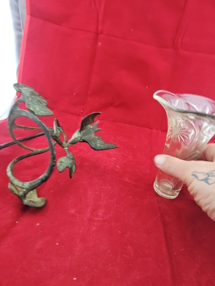 Original Antique Solid Copper Hummingbird Wall Sconce