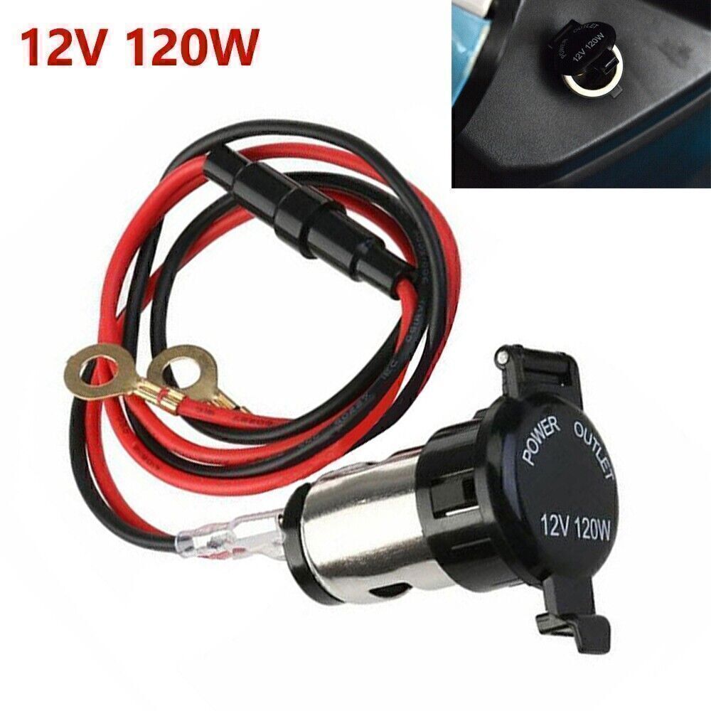 12V Cigarette Socket Lighter Power Outlet Plug Charger Adapter Cable Universal