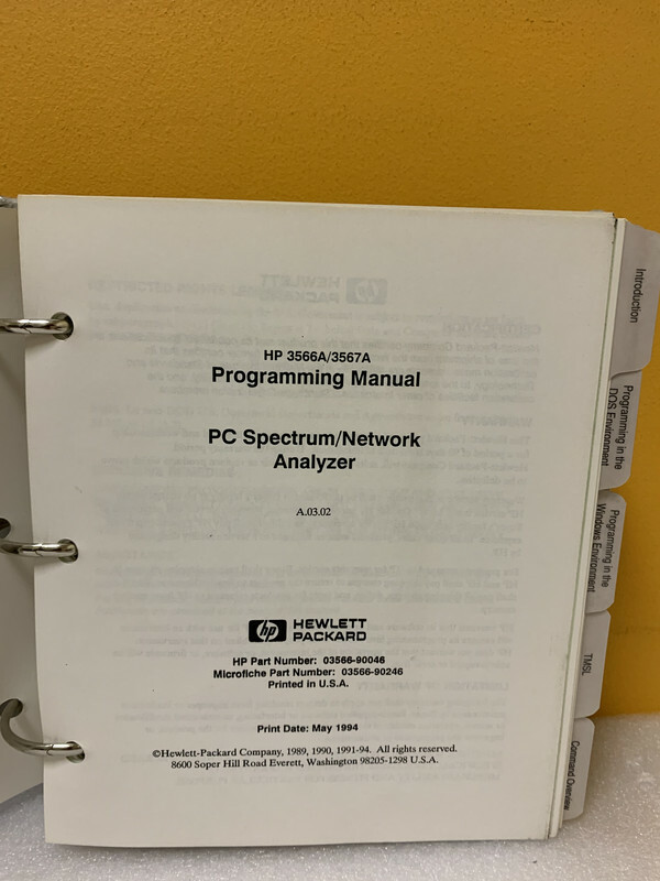 HP 03566-90046 3566A/3567A PC Spectrum/Network Analyzer Programming Manual