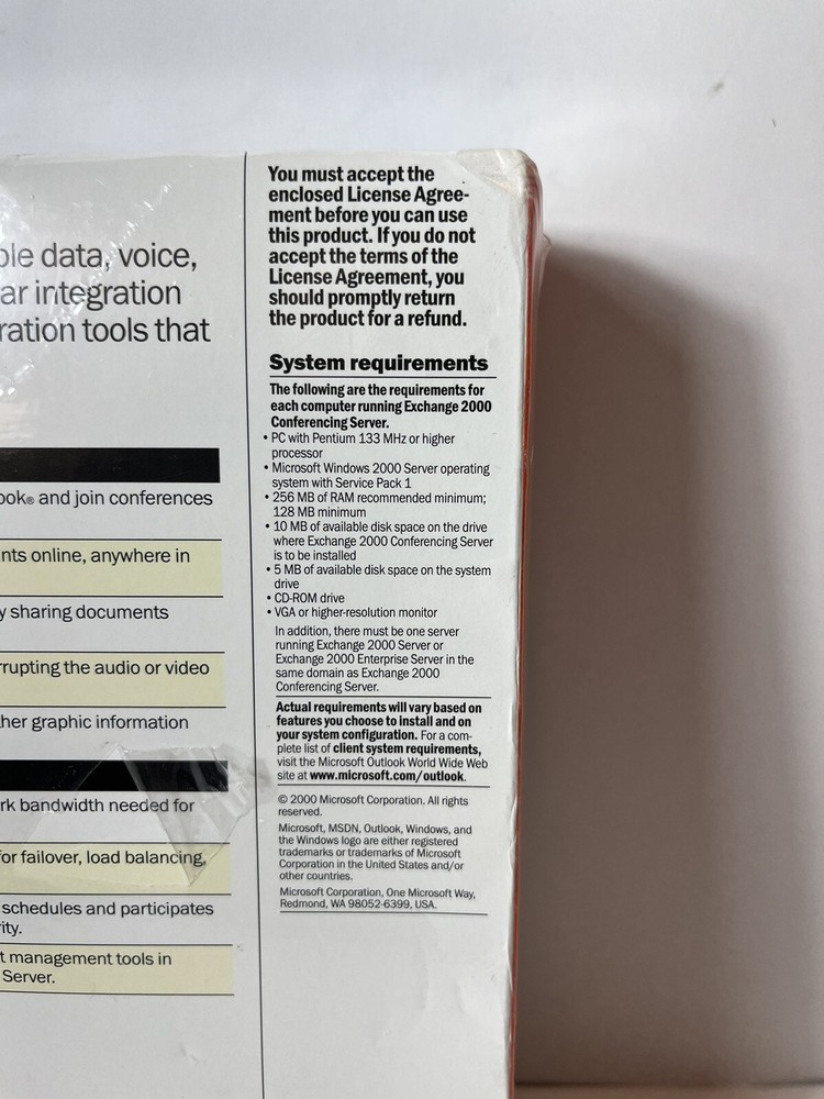 Microsoft Exchange 2000 Conferencing Server NEW SEALED - READ DESCRIPTION!