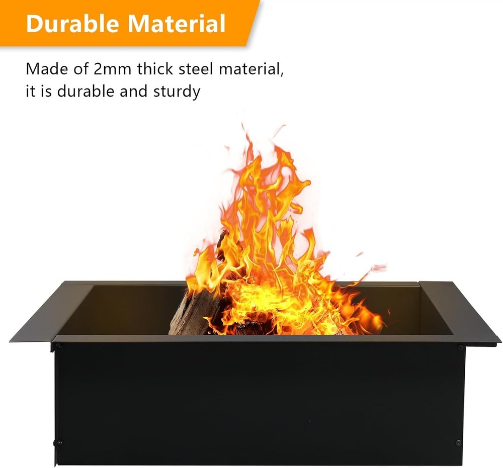 30"Fire Pit Ring, Heavy Duty Fire Pit Liner Insert Campfire Ring Above In-Ground