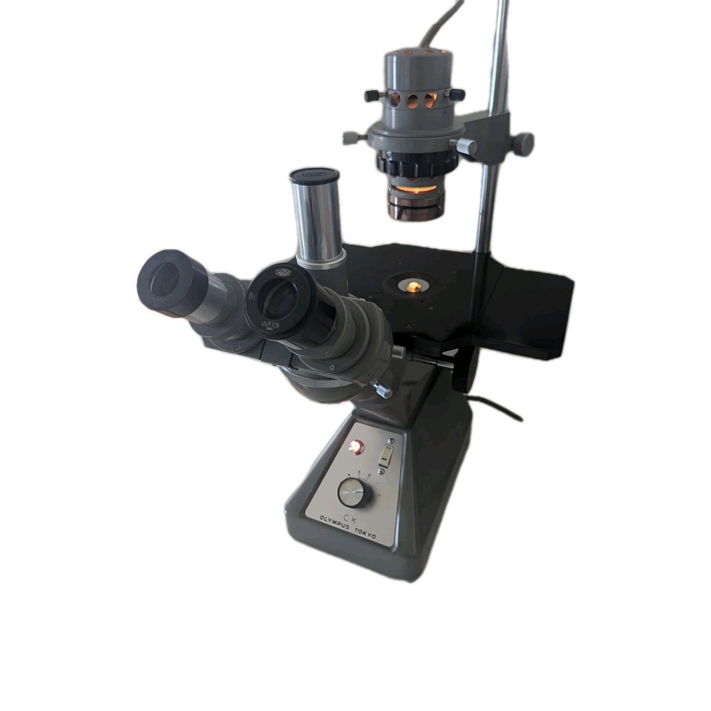 Olympus Tokyo CK Binocular Inverted Microscope w/ Light Source & Manual