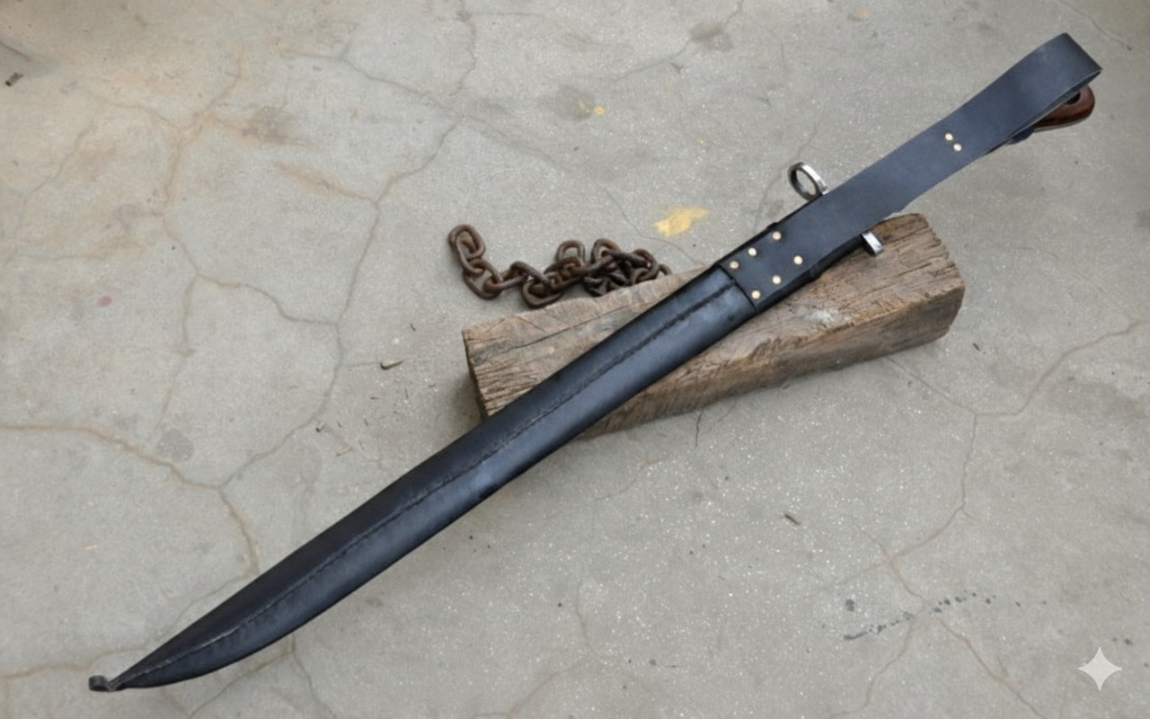 Renaissance Grosse Messer Sword Medieval Single Edge Blade with Leather Sheath