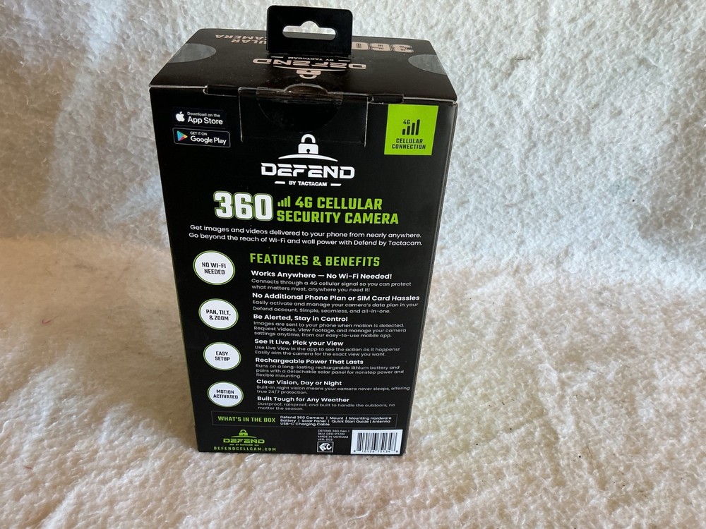Tactacam Defender 360 security camera NEW UNOPENED Solar powered 4G network
