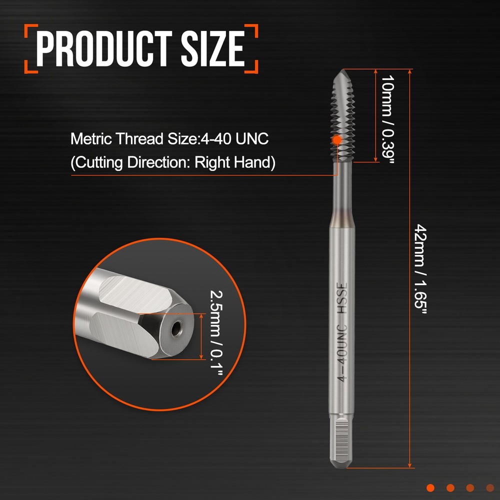 4-40 UNC Spiral Point Plug Threading Tap TICN Screw Tapping